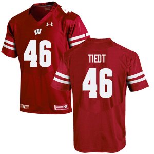 Men's Wisconsin Badgers NCAA #46 Hegeman Tiedt Red Authentic Under Armour Stitched College Football Jersey QN31K46NQ
